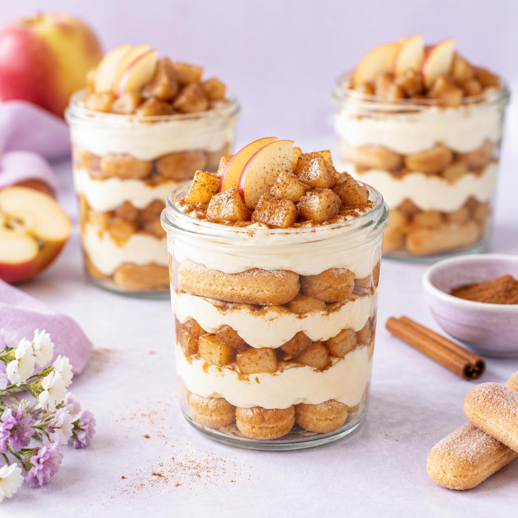 Jabolčni tiramisu v kozarcu brez peke